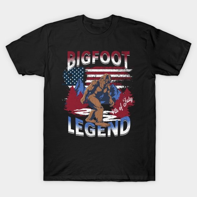 Bigfoot 4th of july T-Shirt by LIMITLESS 